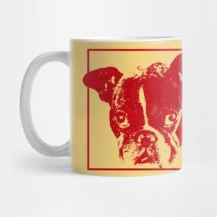 boston terrier / french bulldog red outline Mug